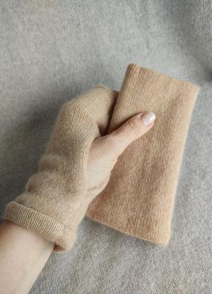 Митенки варежки перчатки из натурального кашемира кемэл3 фото