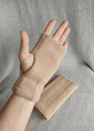 Митенки варежки перчатки из натурального кашемира кемэл4 фото