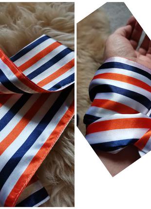 Твилли в полоску лента повязка на голову винтаж атласный шарф шейная повязка на руку7 фото
