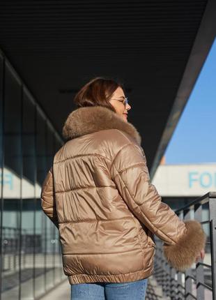 Куртка женская теплая с натуральным мехом размеры: 42-563 фото