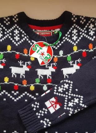 Новогодний свитер на 7-8лет, новый с биркой