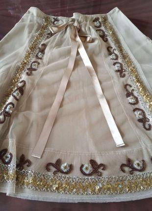 Шикарная нарядная юбка расшитая бисером вечерняя9 фото