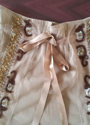 Шикарная нарядная юбка расшитая бисером вечерняя7 фото