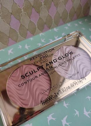 Палетка для обличчя revolution pro sculpt and glow, sands of time