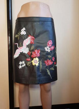 Юбка чёрная  вышивка  турция