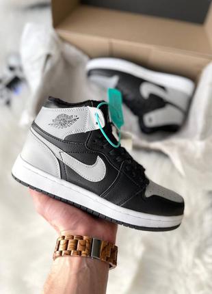 Кросівки air jordan 1 retro mid fur ‘black grey’  кроссовки