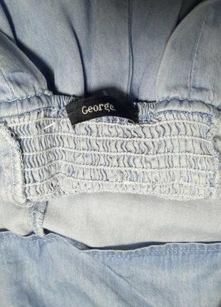 Легенький комбінезон, джинсові штани-кюлоти, жіночий брендовий комбінезон з кюлотами з лиоцела.6 фото