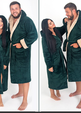 Махровые халаты для пары он+она (2шт) в комплекте в ассортименте2 фото