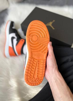 Кросівки air jordan 1 retro mid fur 'black orange' ❄️ кросівки5 фото