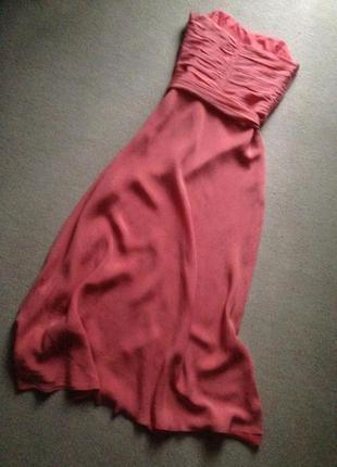 Шёлк натуральный 100% длинное платье в пол красивое персиковое3 фото