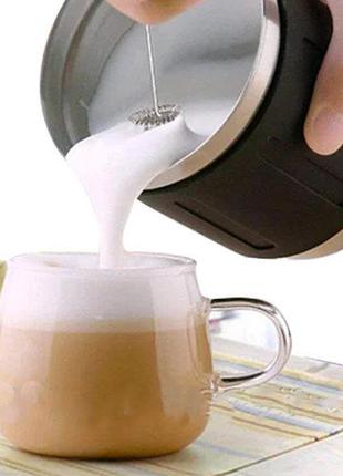 Капучинатор,  миксер для молока, делает пенку на кофе, латте-мейкер  (салатовый)7 фото