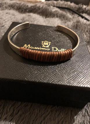 Продам металевий браслет зі вставками шкіри massimo dutti