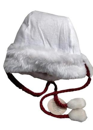 Дитяча вельветова шапка утеплена з вушками для дівчинки 484 фото