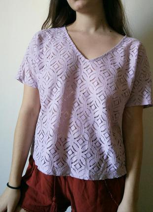 Sale! кружевная блуза лавандового цвета1 фото