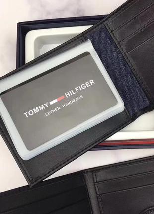 Мужской кожаный кошелек tommy hilfiger черный / портмоне / на подарок3 фото