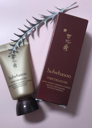 Sulwhasoo timetreasure extra creamy cleansing foam 15мл, пенка для умывания1 фото