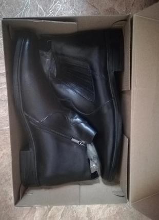 Черные мужские сапоги с искусственным мехом из экокожи, 44 р.