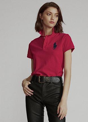 Футболка поло polo ralph lauren фуксія малина рожевий2 фото