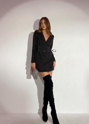 Платье-пиджак, черный2 фото