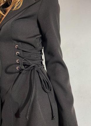 Платье-пиджак, черный6 фото