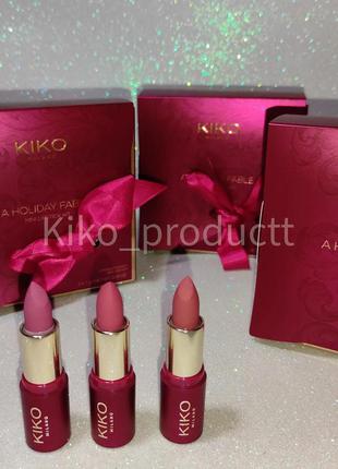 Набір для губ kiko a holiday fable mini lipstick kit
