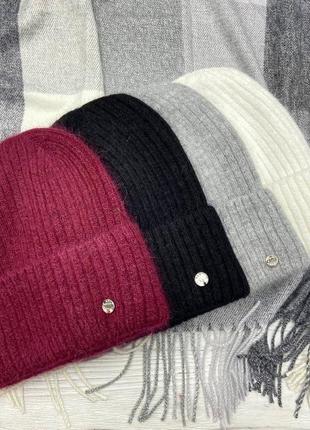 Тёплая и стильная  кашемировая шапка на полном флисе6 фото