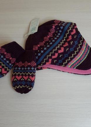 Комплект шапка та рукавиці перчатки4 фото