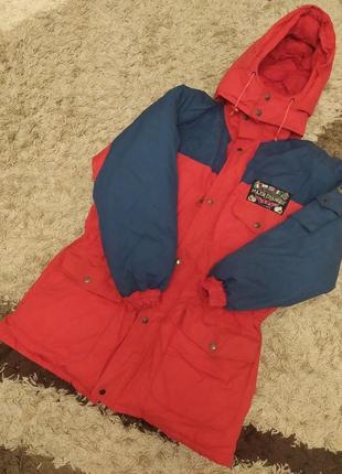 Яркий натуральный пуховик oversize ausa