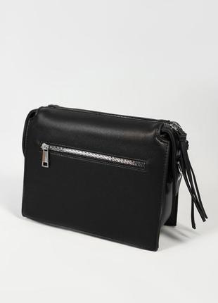 Чорна прямокутна сумка кросс-боді3 фото