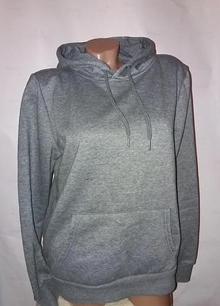 Тепла сіра худі, толстовка з начосом