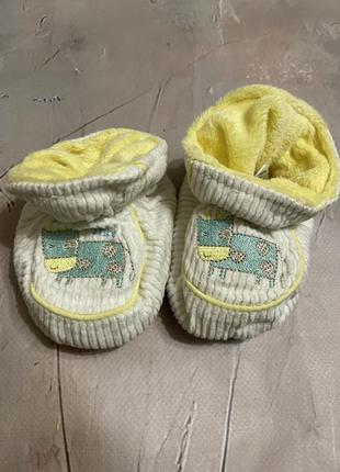 Тапочки дитячі mothercare фліс і вельвет 12 см