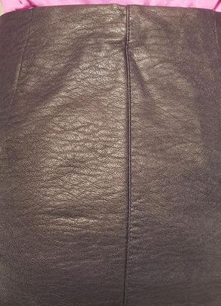 Спідниця h&m" коротка шкіряна (екошкіра) на підкладці синя (швеція)8 фото