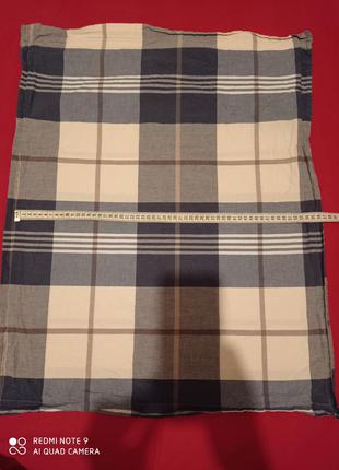 Наволочка бавовняна ikea біла в синю клітку бавовна