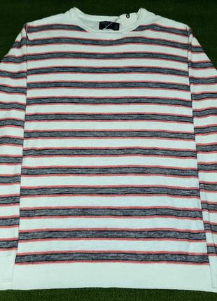 Смугастий легкий джемпер пуловер светр springfield. розмір-xl.