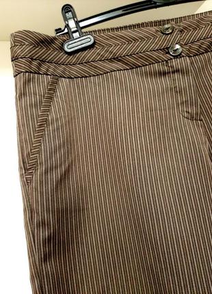 Orsay отличные длинные шорты коричневые в полоску с манжетами весна/лето женские р48-50-524 фото