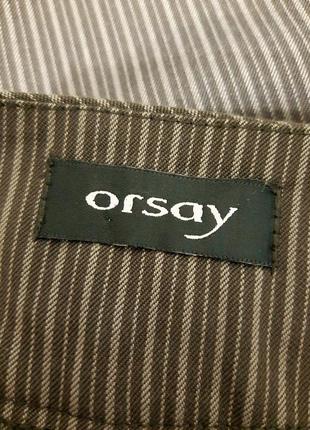 Orsay отличные длинные шорты коричневые в полоску с манжетами весна/лето женские р48-50-529 фото
