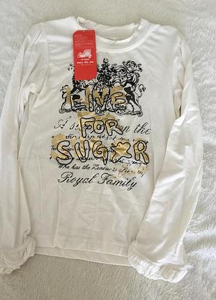 Белая туника для девочки с красивым рисунком