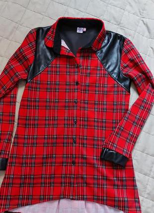 Рубашка туника в клетку