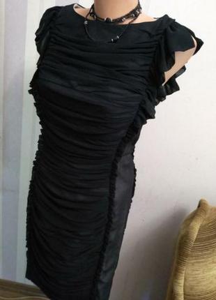 Нарядное платье гранж  футляр с фатином на хс с