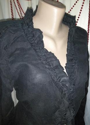 **didi**100% лен шикарная блуза с вышивкой uk12-14 пог-57см