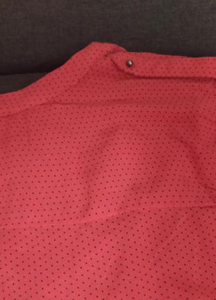 Красная рубашка блуза в мелкий горох вискоза zara m6 фото