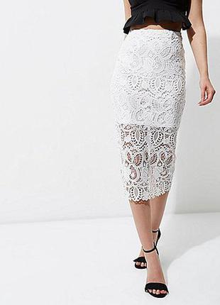 Спіднийя біла мереживо гіпюр кружево святкова