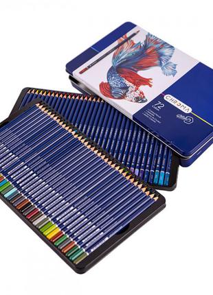 Олівці кольорові "marco" "chroma" в металевому пеналі 72кол 8010-72tn шестигранні, шт