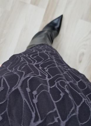 Роскошное миди платье нарядное платье ажурное черное кружевное плиссе4 фото