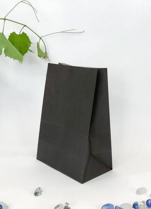 Бумажный пакет без ручек чёрный набор 10 шт