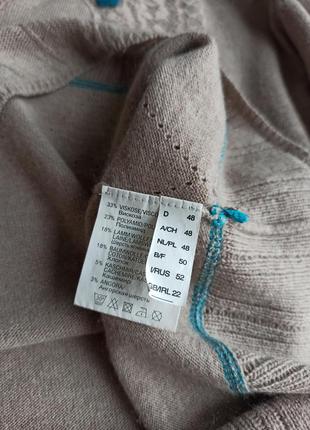 Красивый утепленный тонкий свитер с содержанием шерсти 8