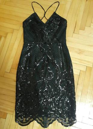 Коктейльна сукня з паєтками2 фото