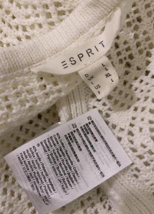 Esprit хлопковая ажурная блузка, бахрома , молочный6 фото