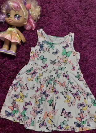 Летнее сарафан платье с бабочками h&m  3-4 года