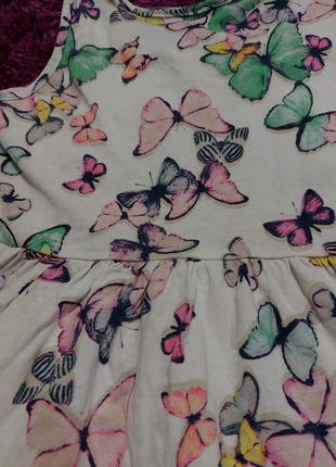 Летнее сарафан платье с бабочками h&m  3-4 года3 фото